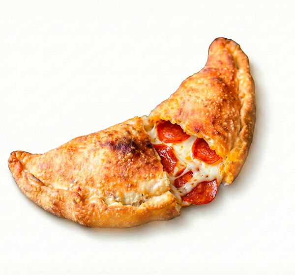 Baked panzerotti stuffed with cheese and toppings