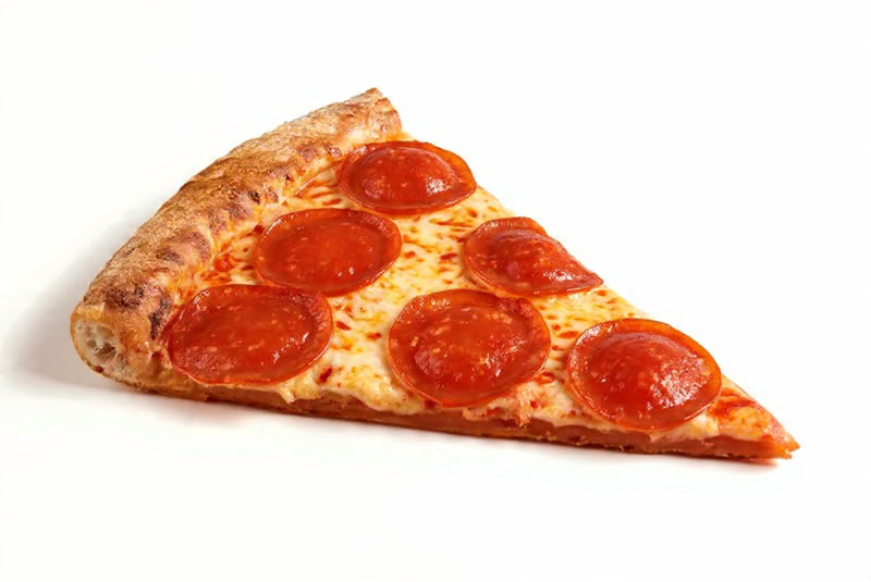 A cheesy pepperoni pizza slice